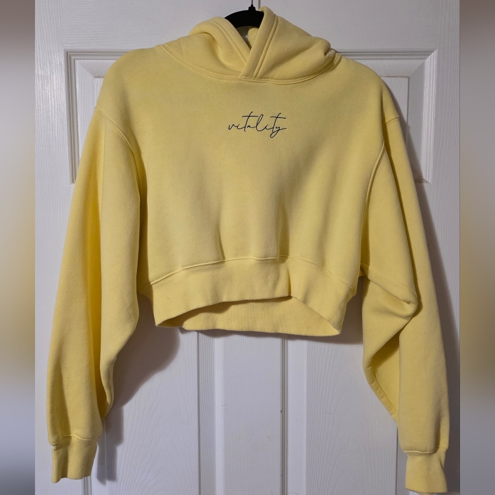 Vitality Vibrant Yellow Cropped Hoodie
